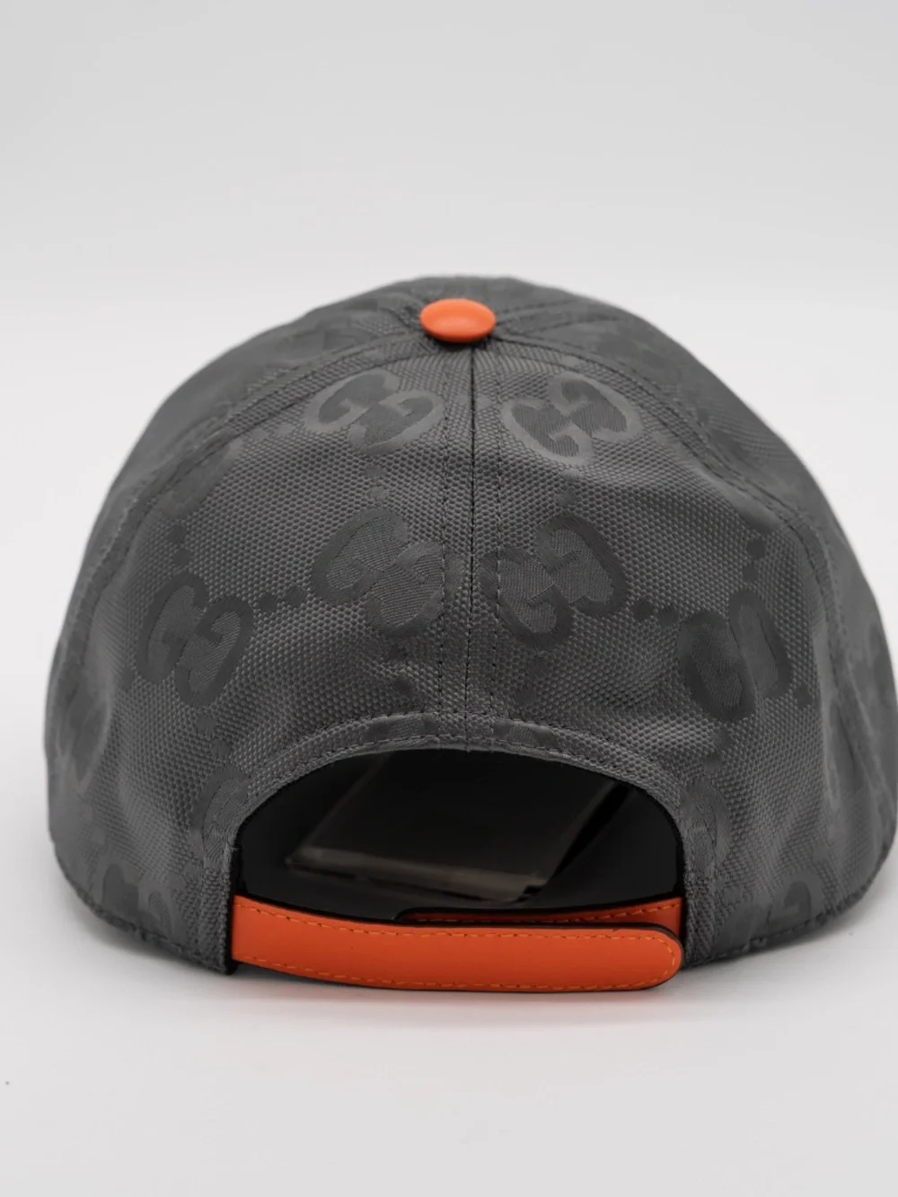Gucci Men's Cap GG Math Nylon BLack Grey Orange Green size S 57cm